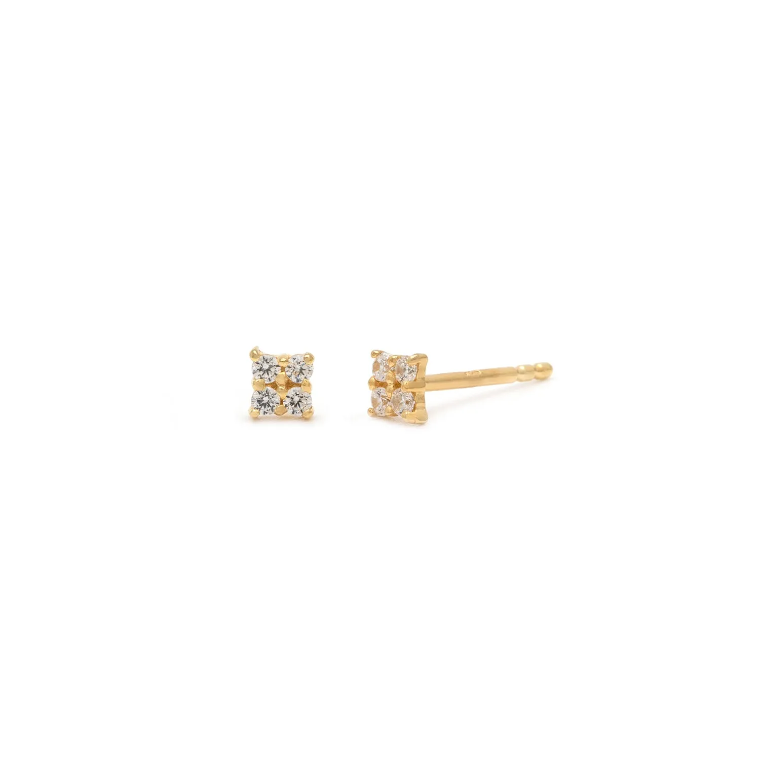 Quaditta Studs | 14k Gold & Diamond