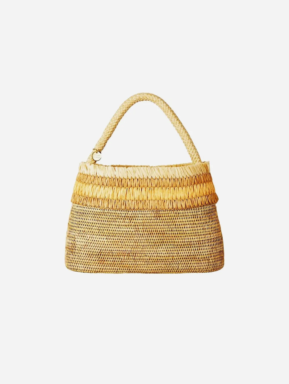 Raha Handwoven Atta Vegan Oval Handbag | Natural & Beige