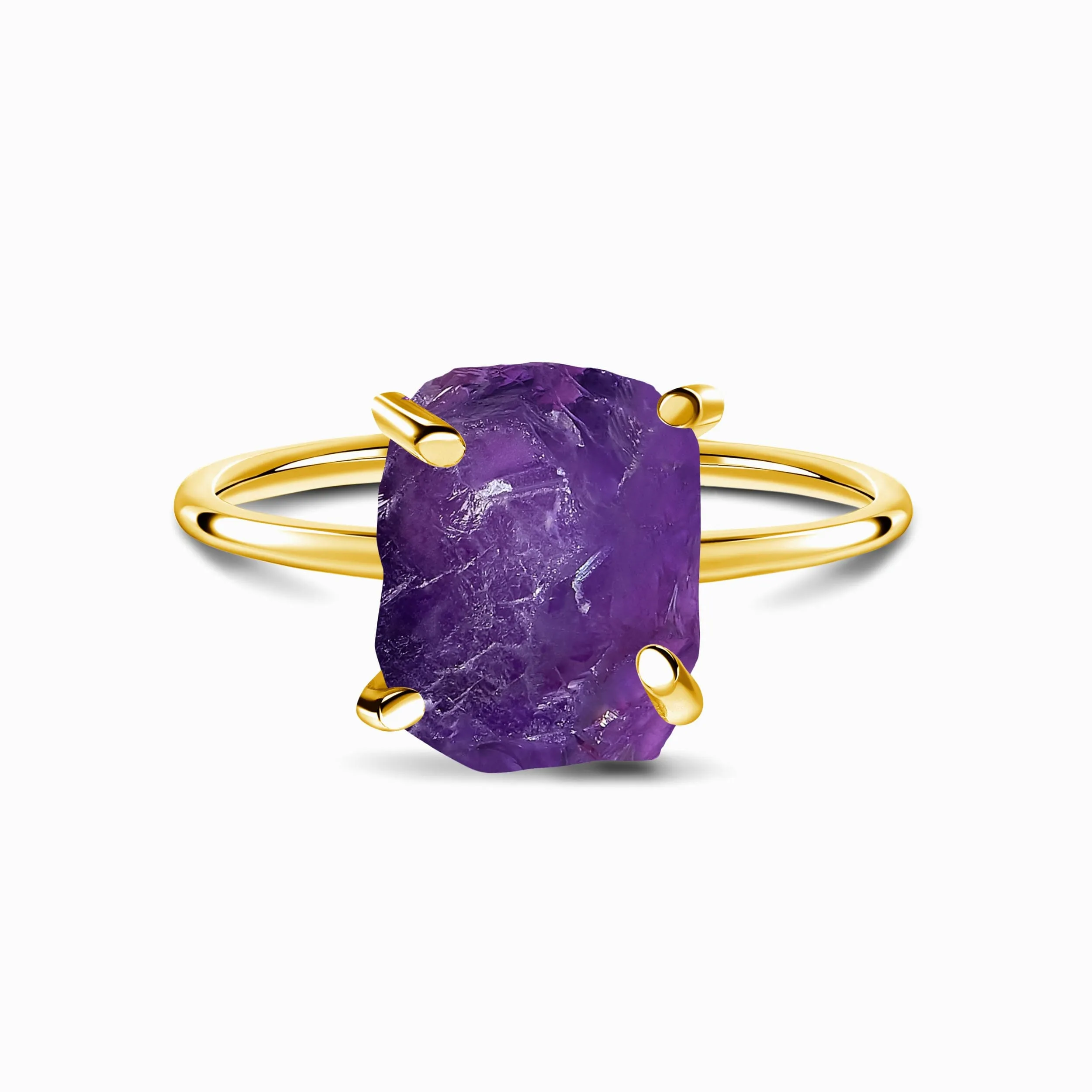 Raw Crystal Ring - Petite Amethyst