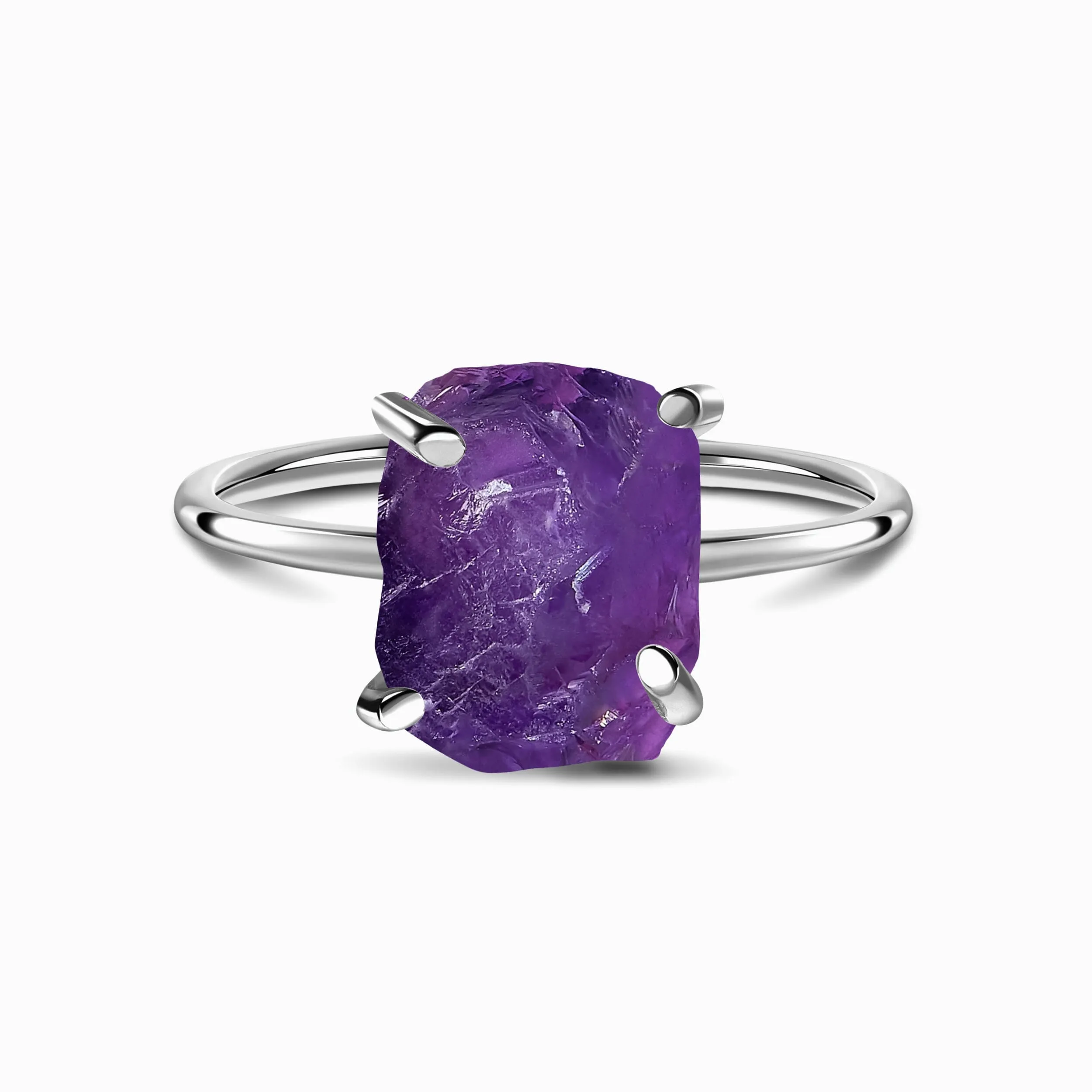 Raw Crystal Ring - Petite Amethyst