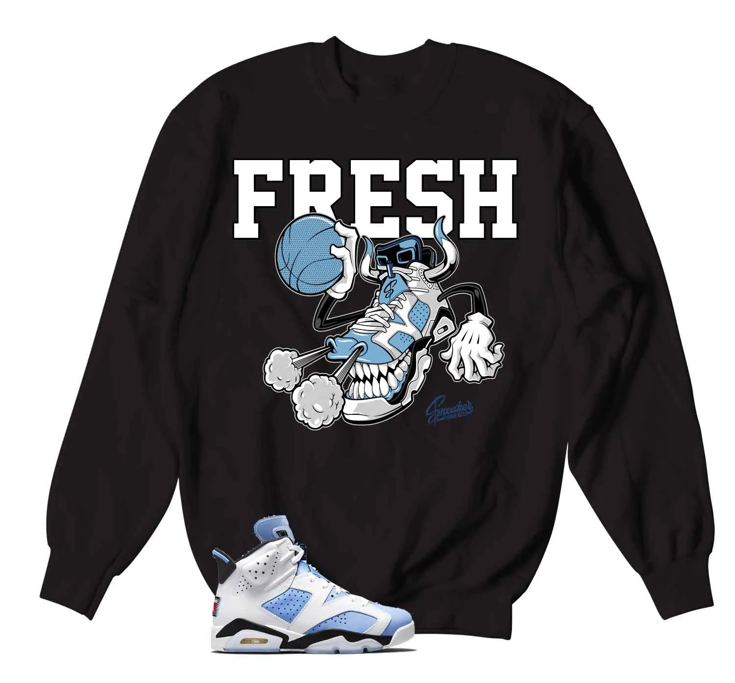 Retro 6 University Blue Fresh Kicks Sweater