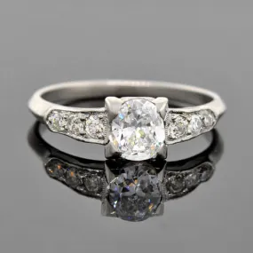 Retro Platinum Diamond Engagement Ring 0.53ct