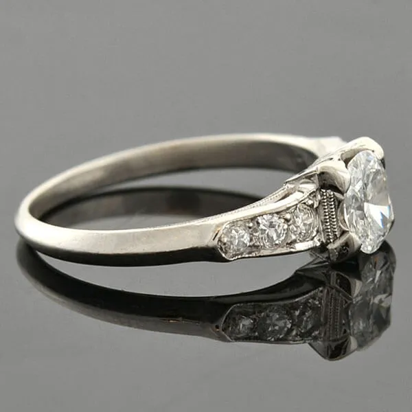 Retro Platinum Diamond Engagement Ring 0.53ct