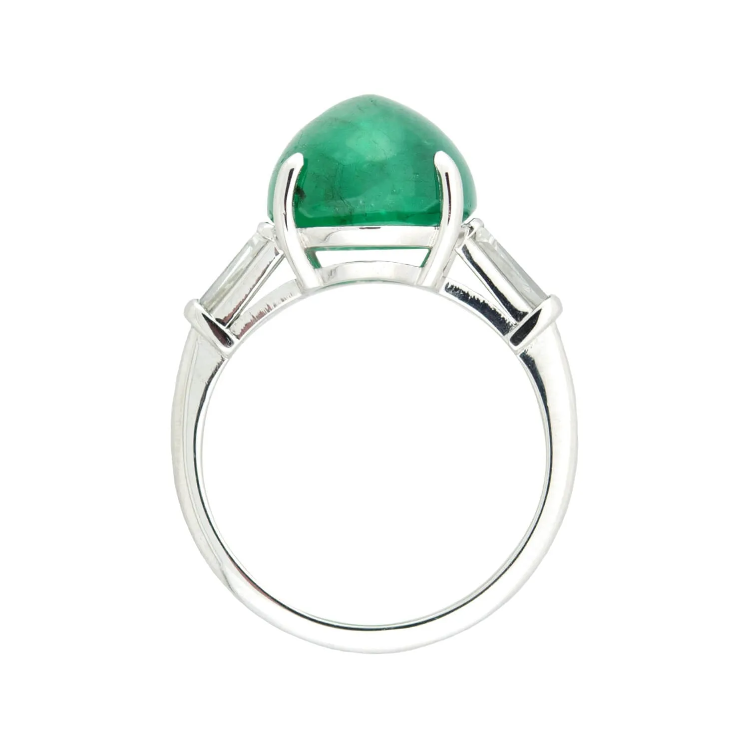 Retro Platinum Natural Emerald & Diamond Ring 6.63ct