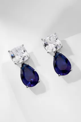 ROCKSTARS BLUE PEAR DROP EARRINGS