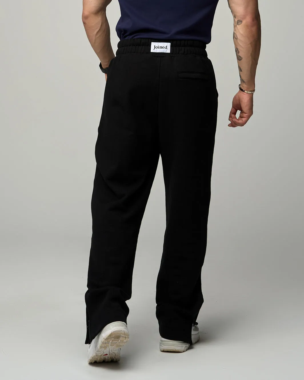 Side-Zip Straight Wide Pants