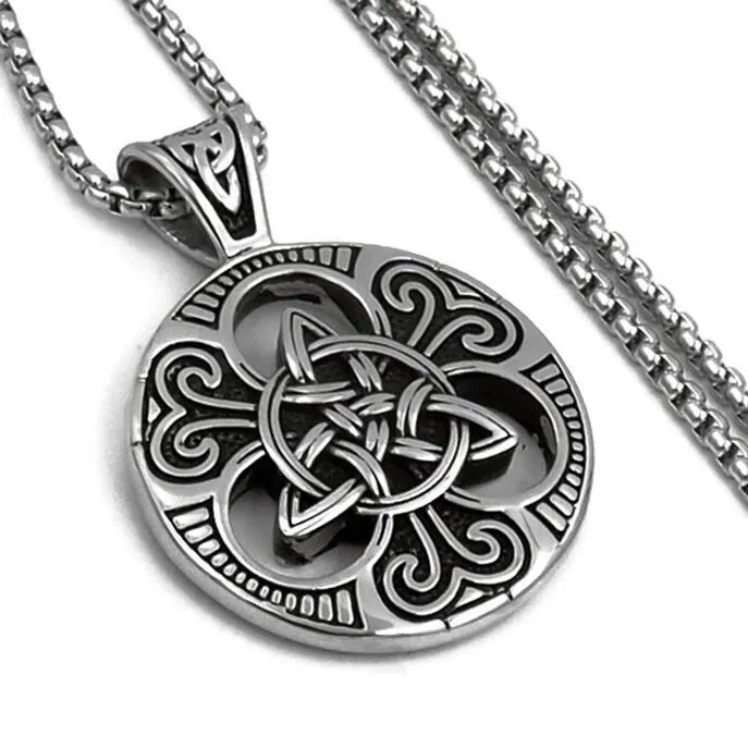 Silver Celtic Triquetra Knot Pendant with Chain