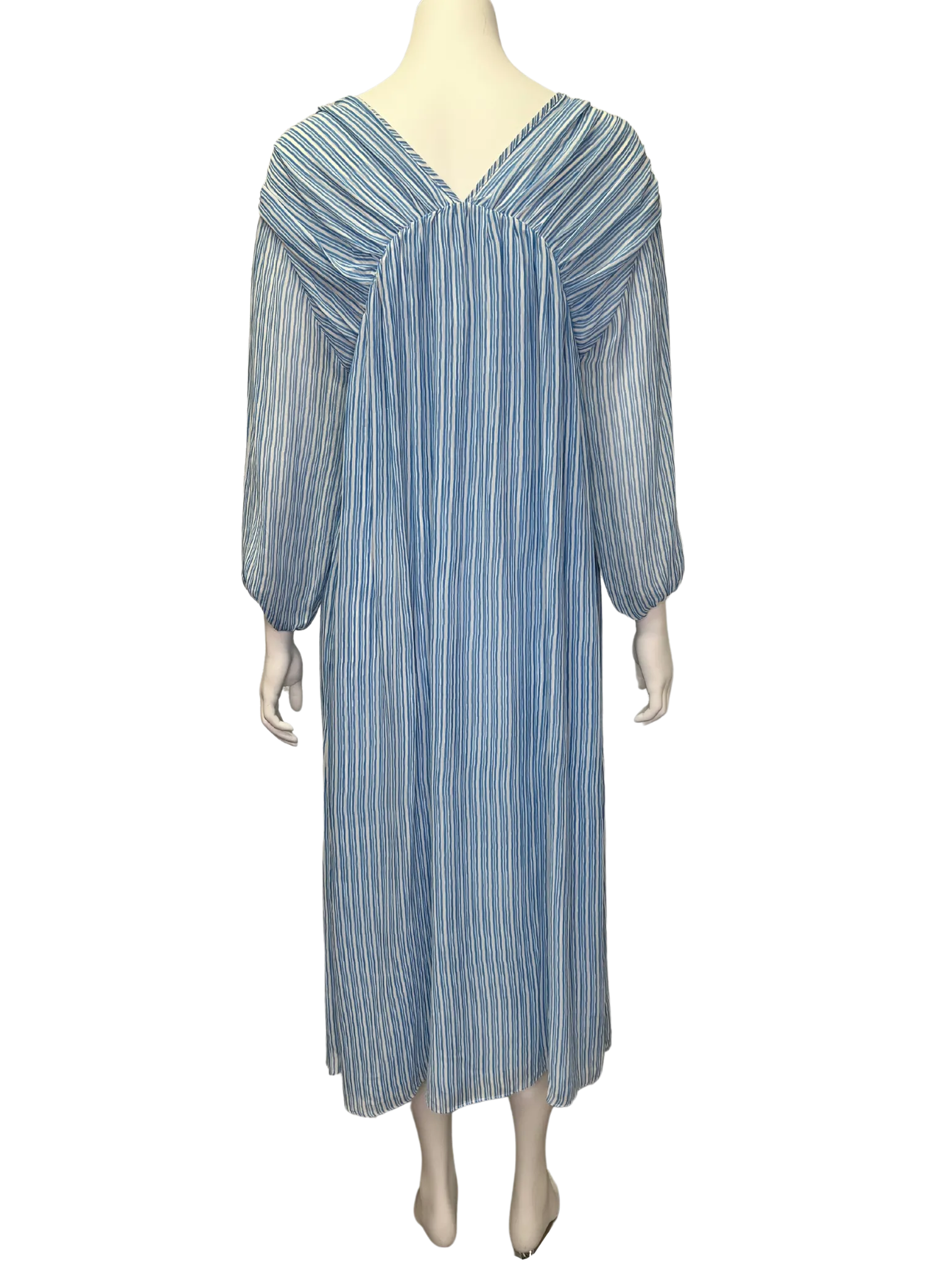 Size M - M.i.h Jeans Blue and White Stripe Silk Dress