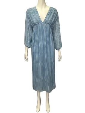 Size M - M.i.h Jeans Blue and White Stripe Silk Dress