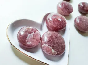 Strawberry Quartz UFO Palm Stone