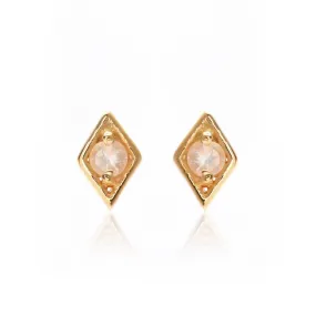 Superfine / Earrings / Keepsake Studs / Rose Quartz   Gold