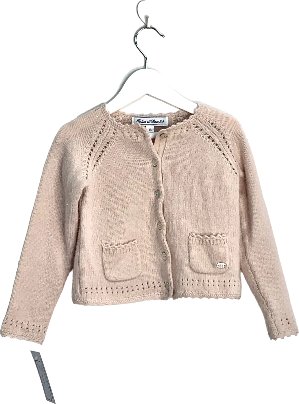 Tartine et Chocolat Pink Cashmere Knit Cardigan 3 Years