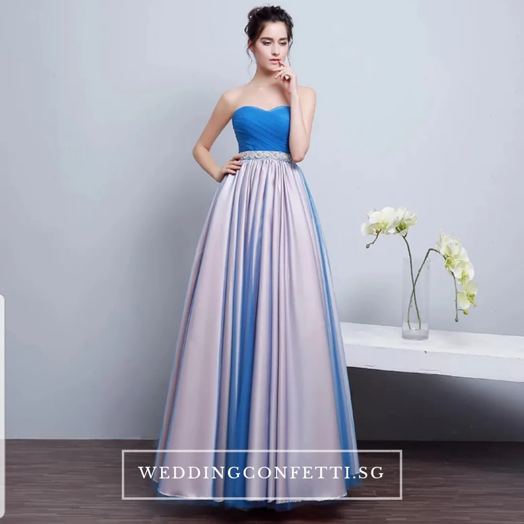 The Kirsten Blue Ombre Tube Gown