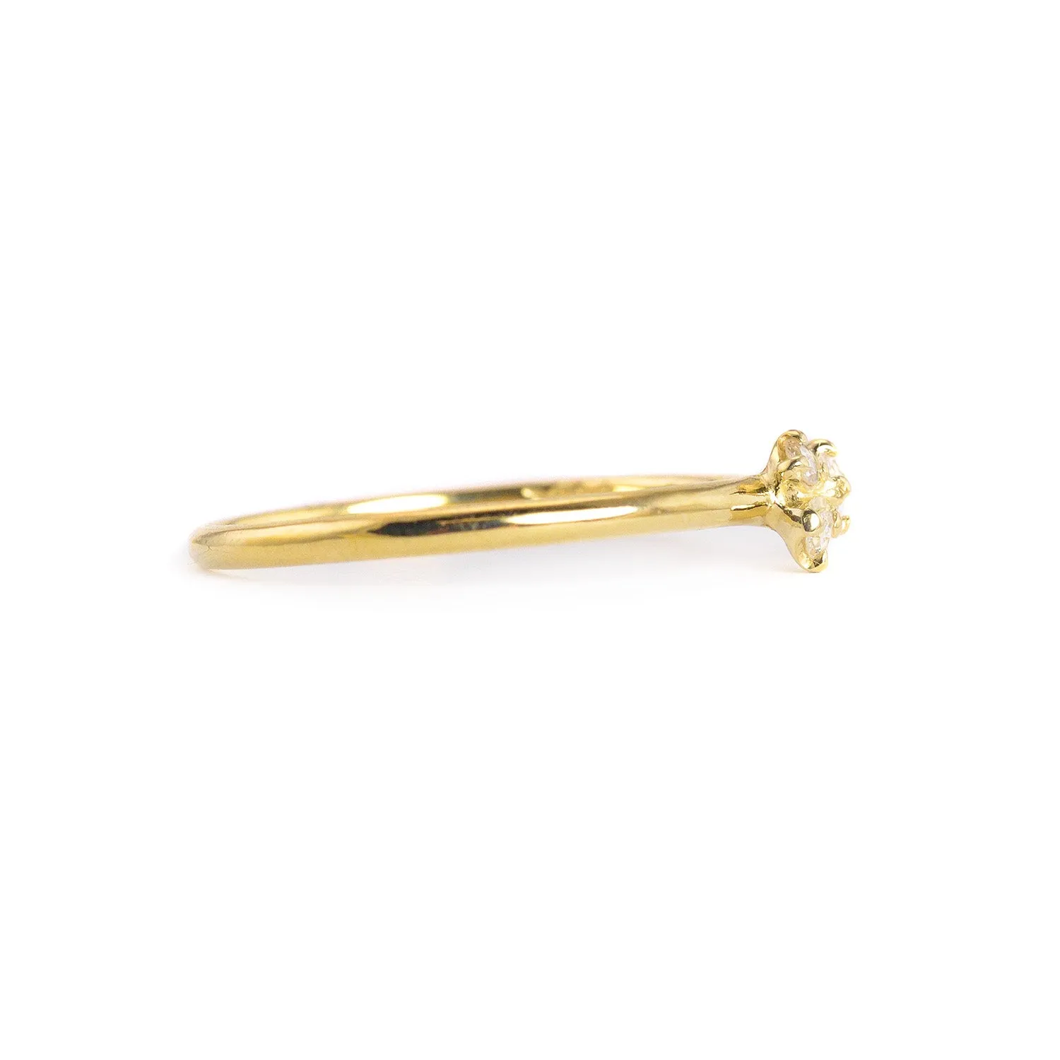 Three Rose Cut Diamond 14k Gold Ring by N A