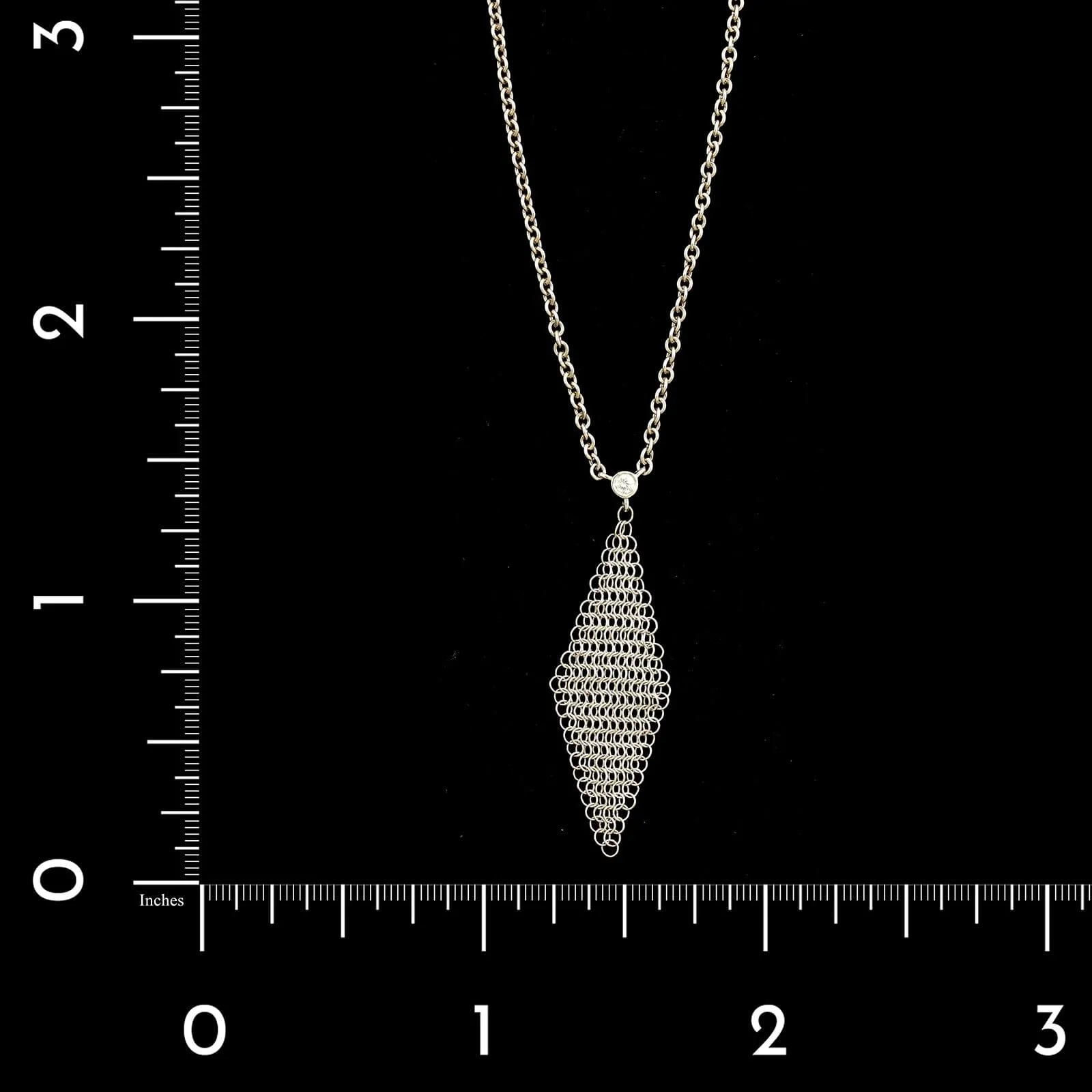 Tiffany & Co. Sterling Silver Estate Elsa Peretti Diamond Mesh Pendant