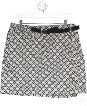 Tory Burch Blue T Monogram Tech Jacquard Skirt UK L