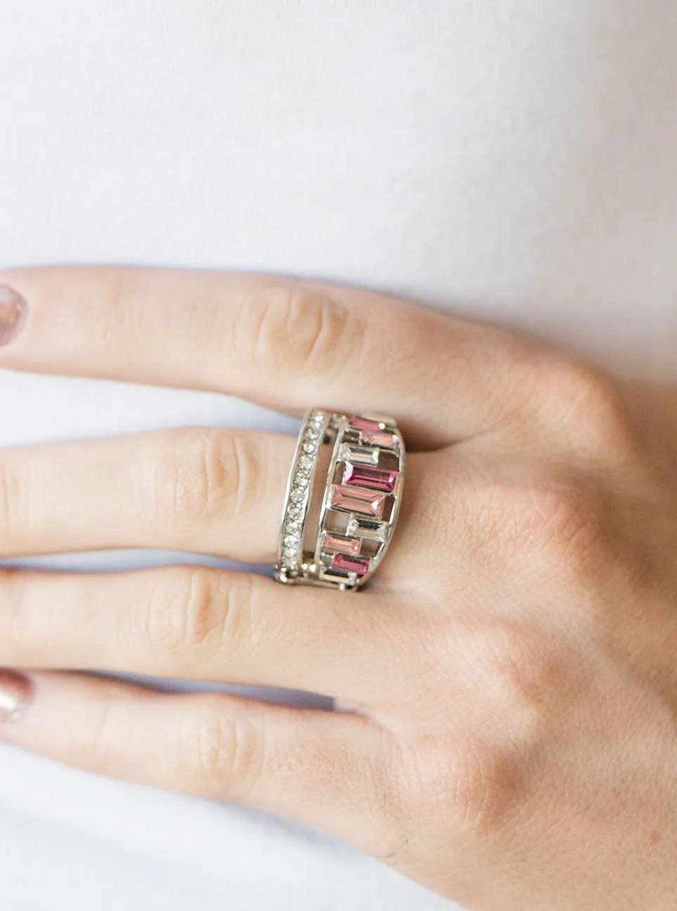 Treasure Chest Charm Pink Ring