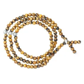 Triple Wrap Skinny Bead with Meteorites Bracelet - Tiger's Eye