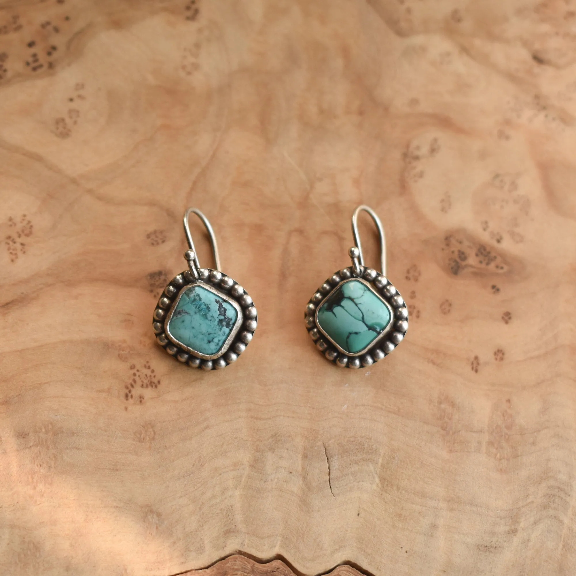 Turquoise Drop Earrings - Turquoise Earrings - Turquoise Drops - .925 Sterling Silver - OOAK