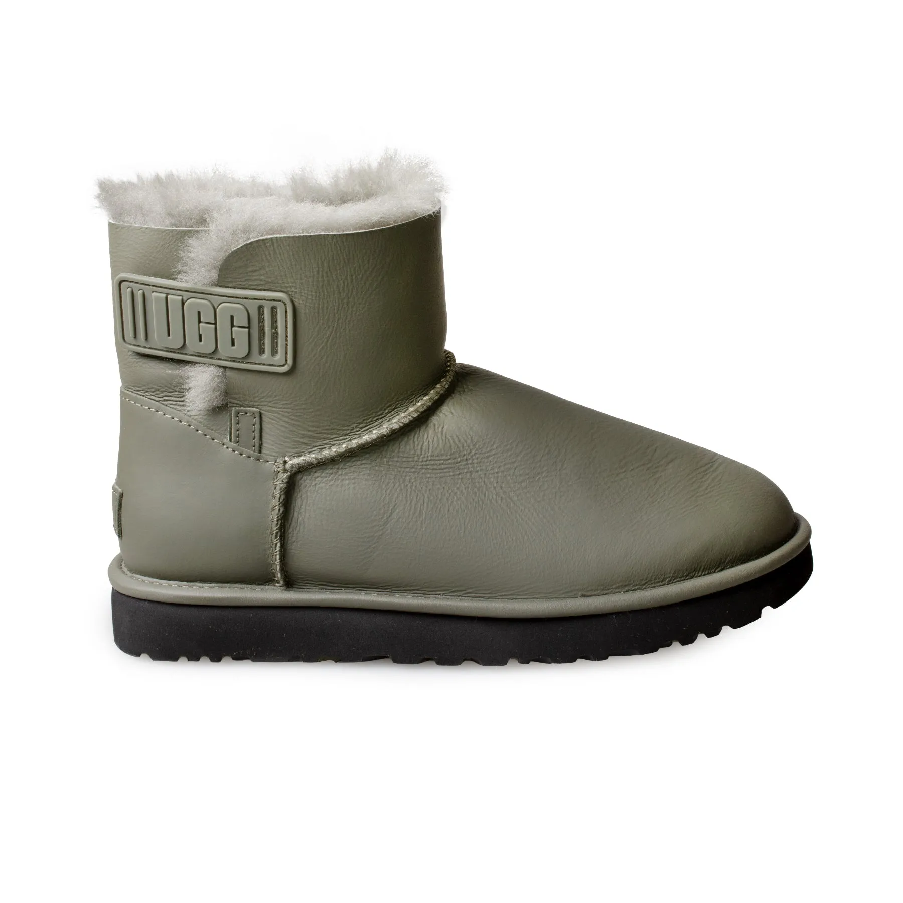 UGG Mini Bailey Logo Strap Ultra Matte Seaweed Boots - Women's