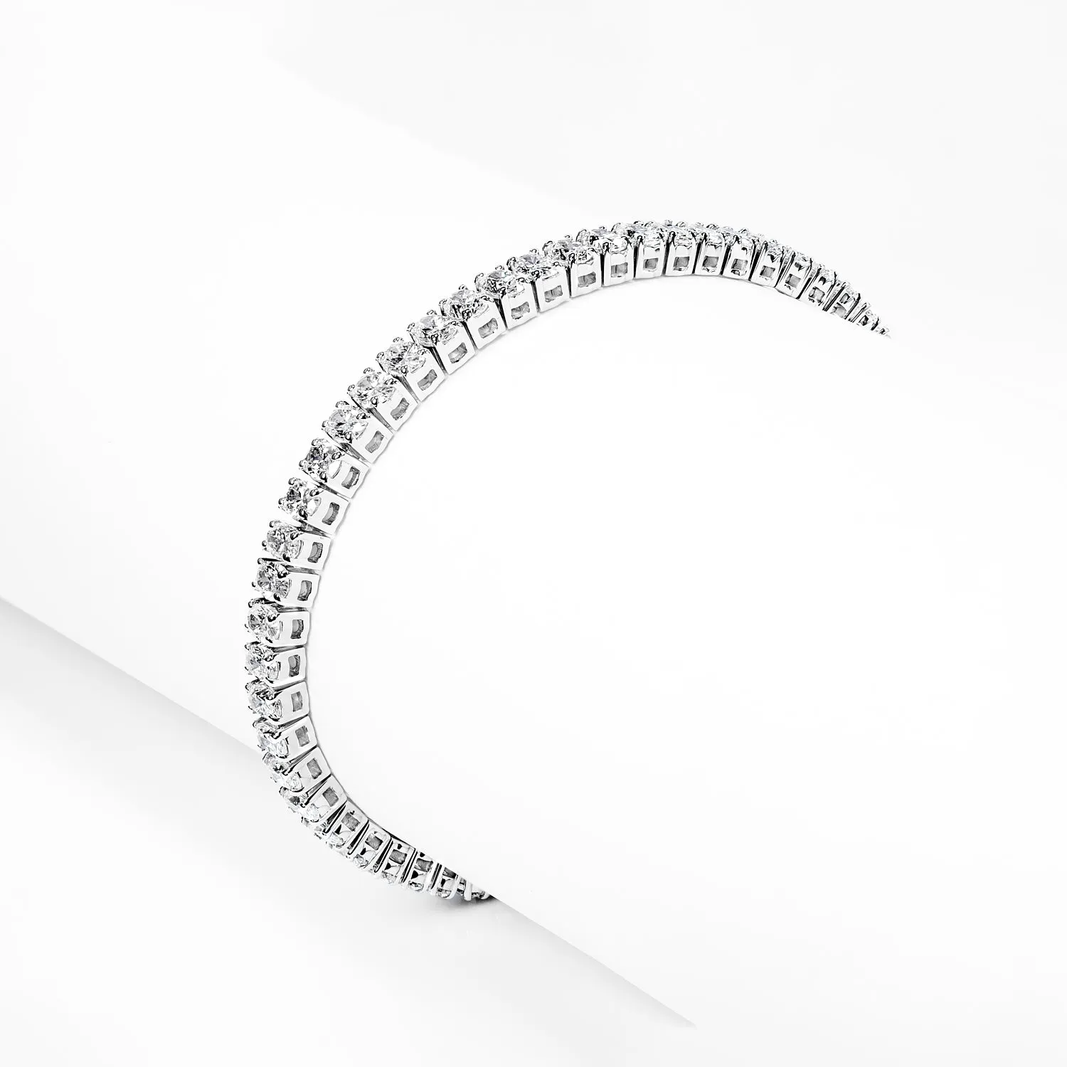 Veronica 8 Carat Oval Cut Single Row Diamond Tennis Bracelet in 14k White Gold