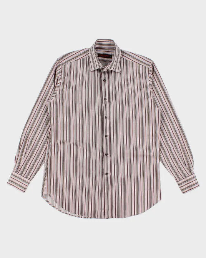 Vintage Men's Pink Stripped Etro Shirt - L