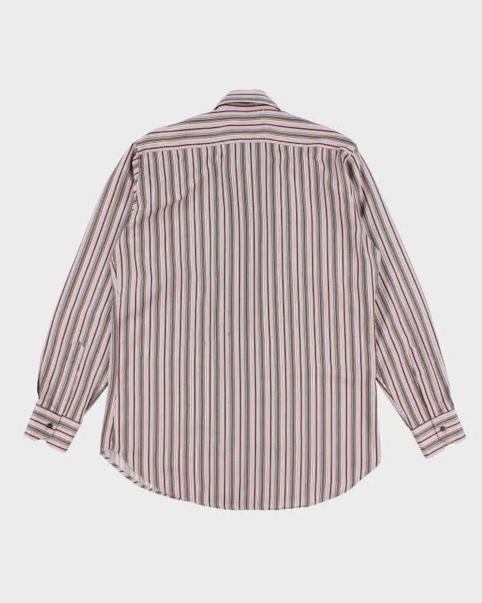 Vintage Men's Pink Stripped Etro Shirt - L