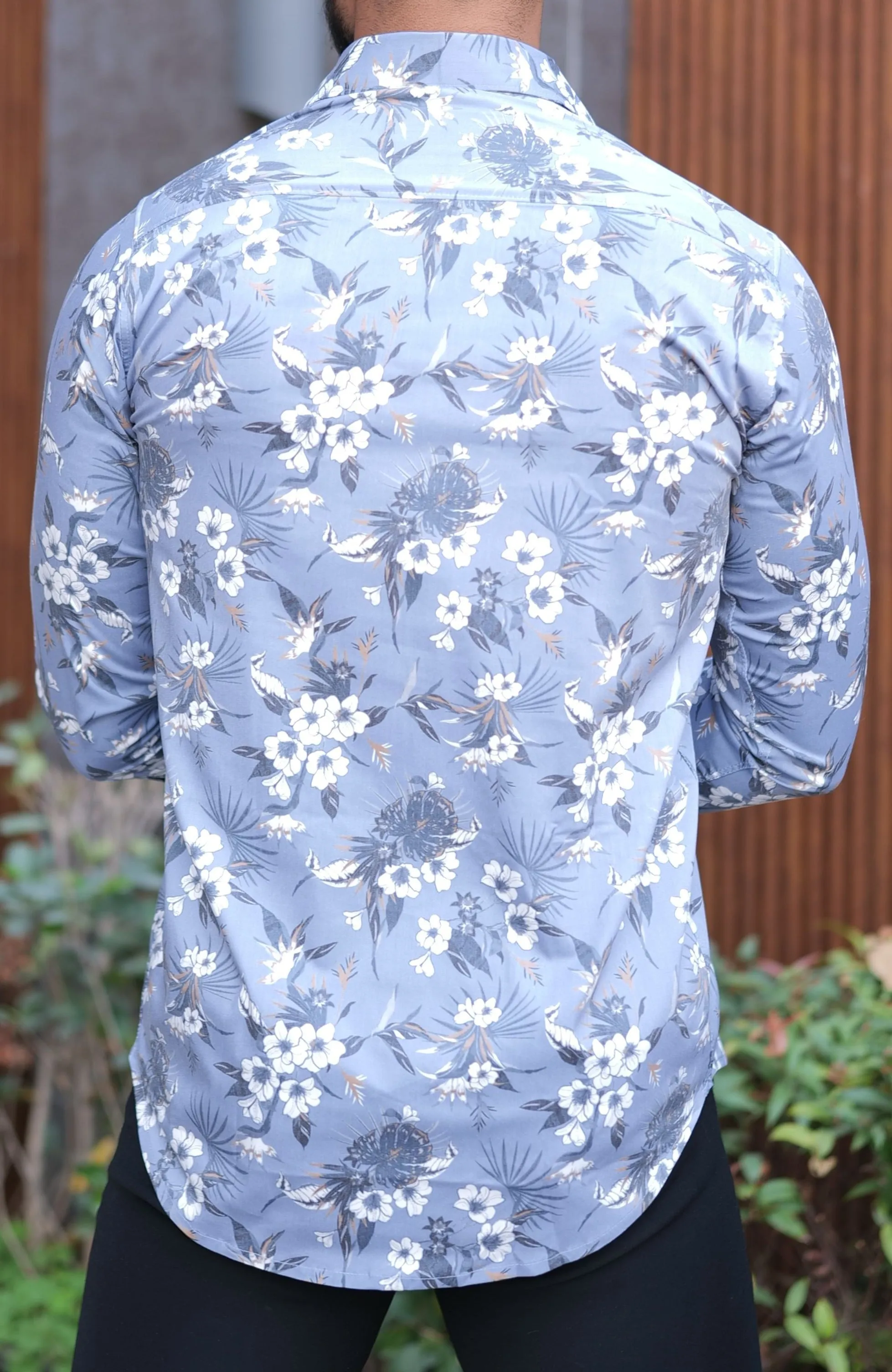 VOZIA Luxe Floral Printed Button-Up Men's Shirt