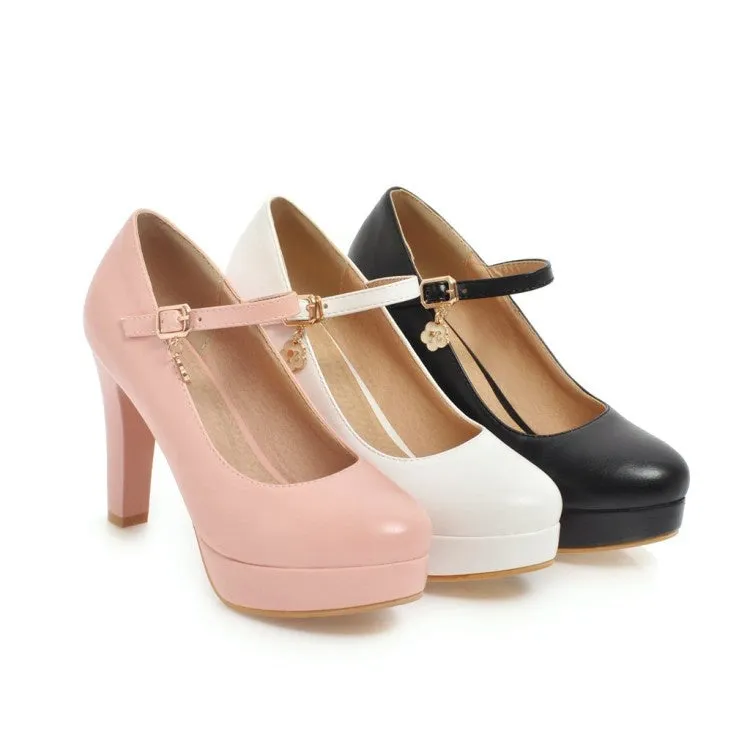 Women'sWomen's Ankle Strap Platform Pumps High Heels Shoes